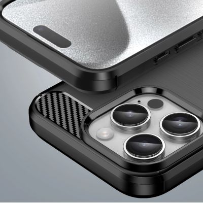 7. Carbon Case for iPhone 16 Pro Max Silicone Case - Black