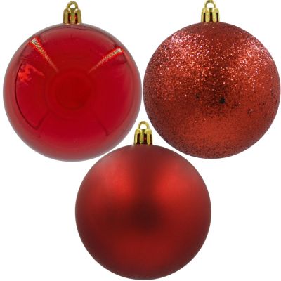 10. DECORATIVE PLASTIC BAUBLE SAFE 6 PCS 80MM RED