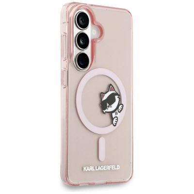4. Karl Lagerfeld IML Peekaboo Choupette MagSafe Case for Samsung Galaxy S26 - Pink