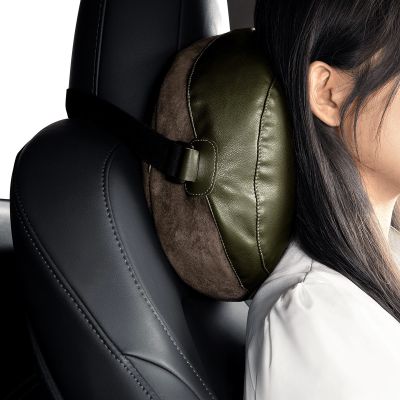 10. Baseus ComfortRide Series car headrest cushion with 2 materials - dark green