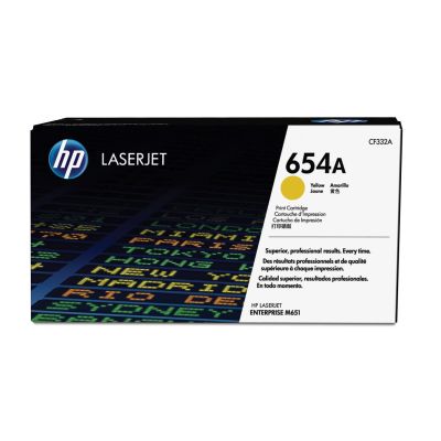 128. TONER CARTRIDGE 654A YELLOW/.