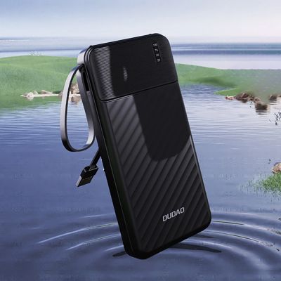5. Dudao K11 10000mAh Powerbank with Built-in Cables - Black