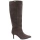 2. Women's leather boots with a high heel, insulated, brown, Big Star UU274497