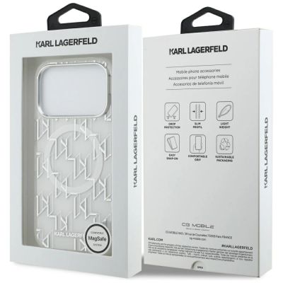 8. Karl Lagerfeld IML KL Monogram MagSafe Case for iPhone 17 Pro - White