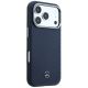 4. Mercedes Leather Semi Wrap Wood Effect MagSafe Case for iPhone 17 Pro Max - Navy Blue