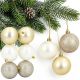 DECORATIVE PLASTIC SHATTER-RESISTANT BAUBLES 6 PCS 80 MM NOELLE