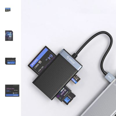 6. Orico CL4D-A3 USB-A 3.0 SD microSD CF MS 5 Gb/s Memory Card Reader - Black and Silver