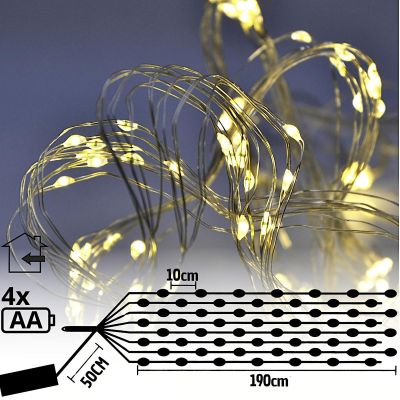 3. BATTERY-OPERATED WIRE LAMPS CASCADE 160 LED WARM WHITE TIMER
