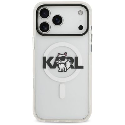 3. Karl Lagerfeld IML Choupette Sketch Logo MagSafe Case for iPhone 17 Pro - Clear
