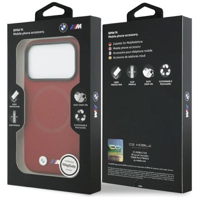 8. BMW M FW Metal Logo MagSafe Case for iPhone 17 Pro - Red
