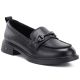 Women's leather loafers, black, Vinceza 133115