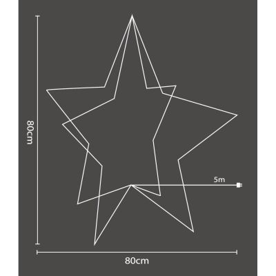 20. 3D DECORATIVE STANDING STAR 120LED RGB 80CM