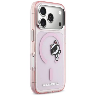 4. Karl Lagerfeld IML Peekaboo MagSafe Case for iPhone 17 Pro Max - Pink