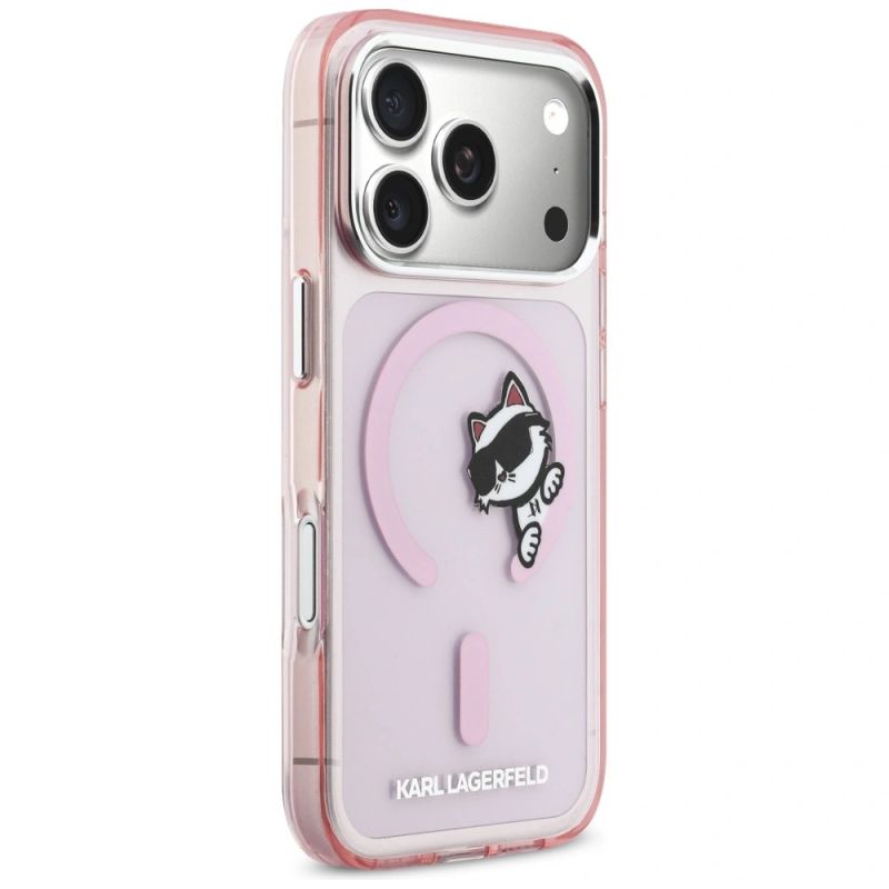 4. Karl Lagerfeld IML Peekaboo MagSafe Case for iPhone 17 Pro Max - Pink