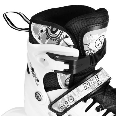 6. NH10905 4in1 LED WHITE ROLLER SKATES WITH RAINBOW HOCKEY BLADE SIZE M (35-38) NILS EXTREME