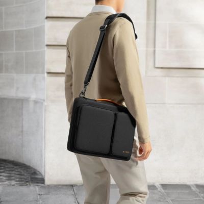 13. Tech-Protect Defender Bag for 15-16 Laptop - Black and Orange