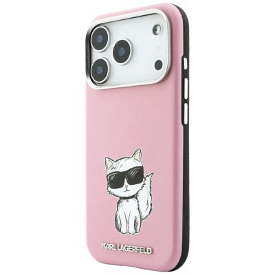 2. Karl Lagerfeld Smooth Choupette Sketch MagSafe Case for iPhone 18 Pro / 17 Pro - Pink