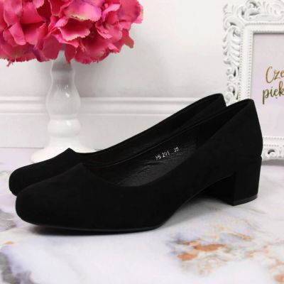 20. Sergio Leone W SK354C Suede Block Heel Pumps Black