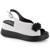 Leather wedge sandals with beads Filippo W PAW529B white