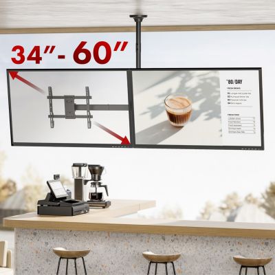 7. Ceiling mount for two Maclean TVs, max. load 2x40kg, 34-60", max VESA 600x400, MC-111 B