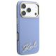 4. Karl Lagerfeld Grained with Resin Signature Logo MagSafe Case for iPhone 18 Pro / 17 Pro - Light Blue