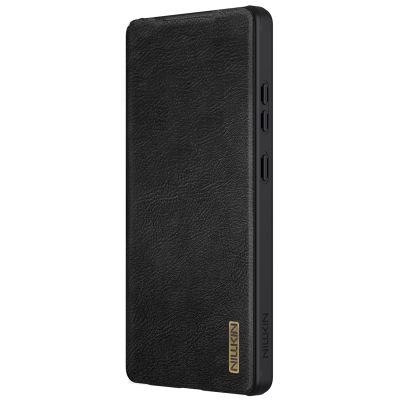 4. Nillkin Qin Pro Case for Samsung Galaxy S25 Ultra with Flip and Camera Cover - Black
