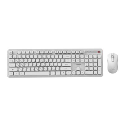 GEMBIRD Slim Pro Business Wireless Keyboard and Mouse Set for Desk, White, RU Layout