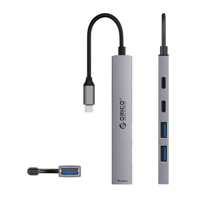 2. Orico YSB4-U2 USB-A/USB-C Hub Docking Station 2x USB-A 2.0 + 1x USB-A 3.0 + 1x USB-C 2.0 + 1x USB-C - Gray