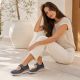 6. Rieker N4299-14 women's comfortable velcro shoes, openwork, blue