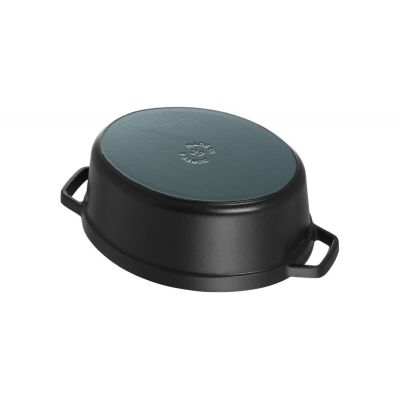 6. Staub Oval Cast Iron Pot – 2.35 L, Black