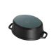 6. Staub Oval Cast Iron Pot – 2.35 L, Black