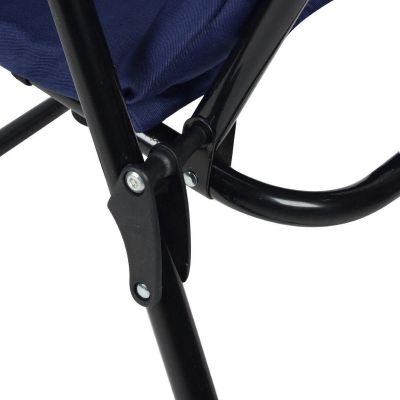 4. FOLDING GARDEN CHAIR 59X66X45/90CM WITH NAVY BLUE CUSHION