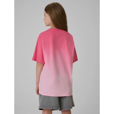 2. Girls' loose T-shirt with print 4F 4FJRSS26TTSHF4186-90A