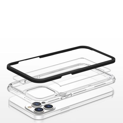 5. Clear 3in1 case for iPhone 13 Pro Max case gel cover with frame black