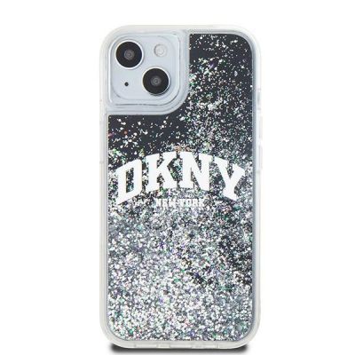 3. DKNY Liquid Glitter Big Logo iPhone 14/15/13 Case - Black