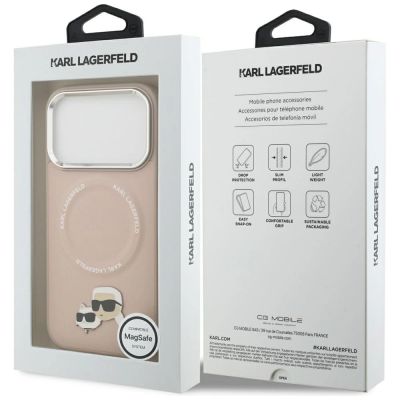 8. Karl Lagerfeld Karl & Choupette Pins MagSafe Case for iPhone 17 Pro - Pink