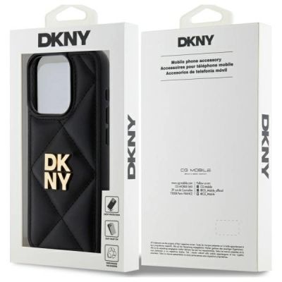 8. DKNY Quilted Stack Logo iPhone 15 Pro Max Case - Black