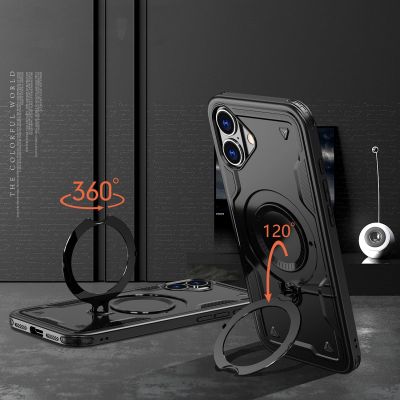 3. Hybrid Armor Trendy Case with MagSafe for iPhone 16 - Black