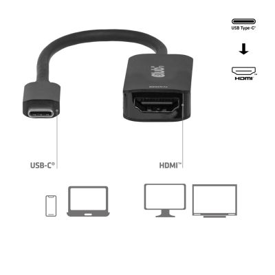 6. CLUB3D CAC-2505 Cable Adapter 0.12m USB Type-C HDMI + USB Black