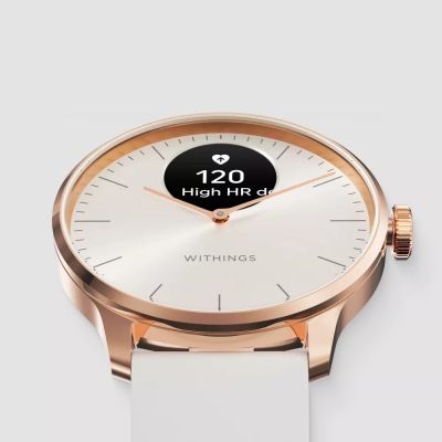 3. Withings Scanwatch Light - a watch with ECG function, heart rate and SPO2 measurement, as well as physical activity and sleep tracking (37mm, rose gold-sand)