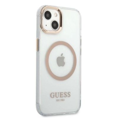 4. Guess GUHMP13MHTRMD iPhone 13 6.1 "gold / gold hard case Metal Outline Magsafe