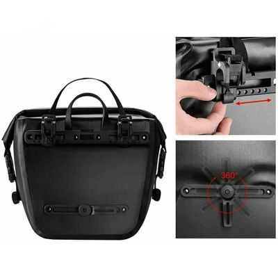 5. Rockbros AS-003-1BK waterproof bicycle bag with shoulder strap, front/rear mounting, 10-14l - black