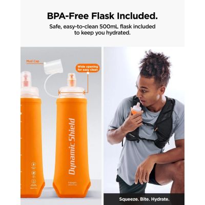 11. Spigen A721 Dynamic Shield ML Running Vest with 500 ml Soft Flask - Black