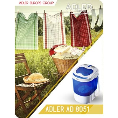 33. Adler AD 8051 travel washing machine (1000 rpm; 3 kg; 370 mm; blue)