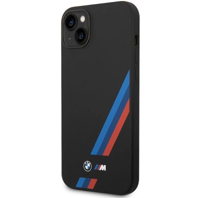 2. BMW Silicone Slanted Stripes Case for iPhone 14 Plus / 15 Plus - Black