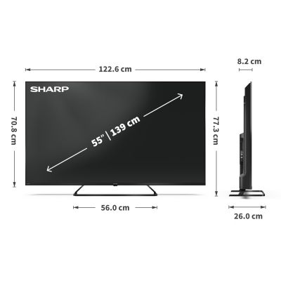 8. Sharp Smart TV 55HP6265E 55 Google TV UHD Black