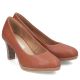 4. Brown leather pumps with a block heel, Rieker 41560-23