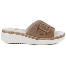 Women's brown leather wedge sandals S.Barski 7002