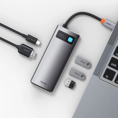 9. Baseus Metal Gleam Series 5-in-1 Multifunctional HUB USB Type C - USB Type C Power Delivery 100 W / HDMI 4K 30 Hz / 3x USB 3.2 Gen 1 (CAHUB-CX0G)