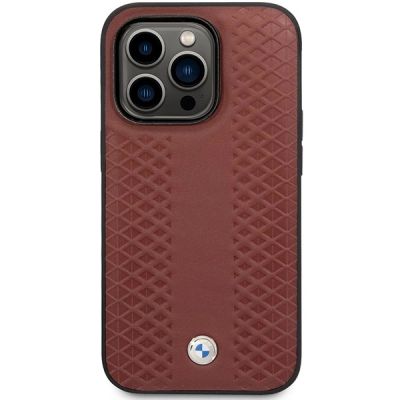 3. Case BMW BMHCP14X22RFGR iPhone 14 Pro Max 6.7" Burgundy/burgundy Leather Diamond Pattern